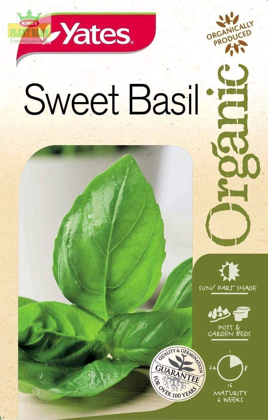 Yates Sweet Basil Organic Organic Seeds Kings Plant Barn NZ